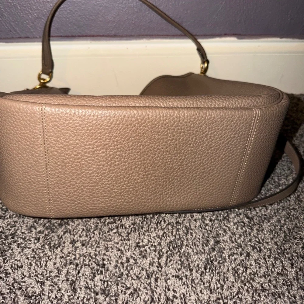 Coach Cary Shoulder Bag Dark Stone Pebble Leather Crossbody Hobo - Picture 5 of 15